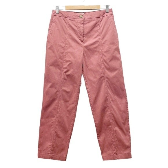Boden Classic Stretch Cotton Chino High Rise Straight Leg Pants Rose Size 8 - Picture 11 of 11